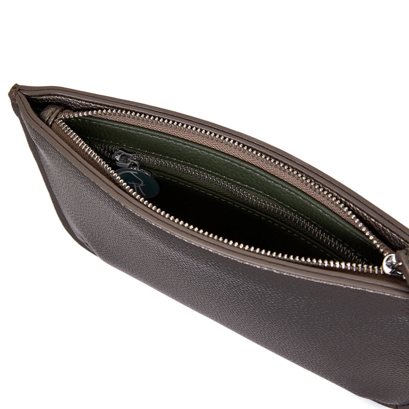 The Morphbag by GSK Black Forest Green clutch interior