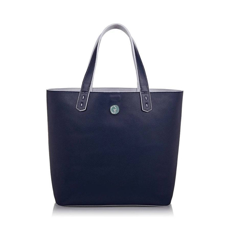 Reversible Vegan Tote In Blue & Grey