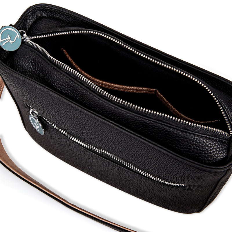 The Morphbag by GSK Onyx crossbody bag interior close up