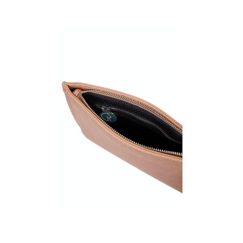 Vegan Leather Multi-Function Clutch In Rose Gold