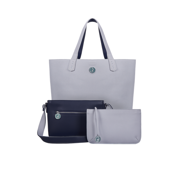 Blue Grey Handbag Reversible Maxi Tote The Morphbag – The