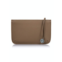 Vegan Leather Multi-Function Clutch In Beige