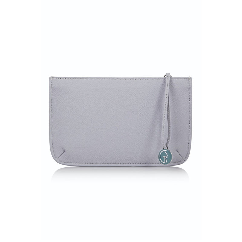 Vegan Leather Multi-Function Clutch In Grey