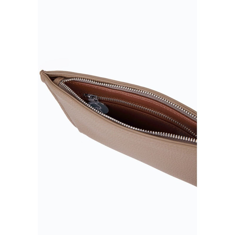 Vegan Leather Multi-Function Clutch In Beige